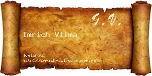 Imrich Vilma névjegykártya